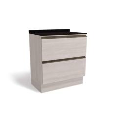 Balcão De Cozinha Maxxi G755 2 Gavetas C/ Tampo Branco/preto - Kappesberg