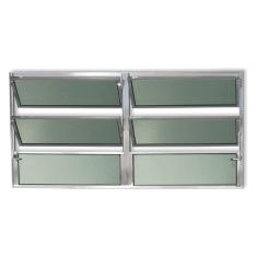 Janela Basculante de Alumínio 60x120cm 2 Seções com Vidro Boreal Plus Brimak Brilhante