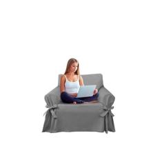 Capa Protetor de Sofá 1 Lugar Brim Peletizado Elegante Decorativa Sala