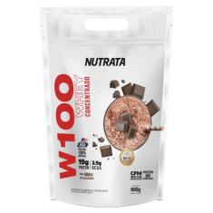 Whey Protein W100 Concentrado Refil 900g Nutrata, Double Chocolate