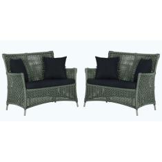 2 Sofás Área Externa Igapó Alumínio Pintura Fendi Corda Náutica Estofa