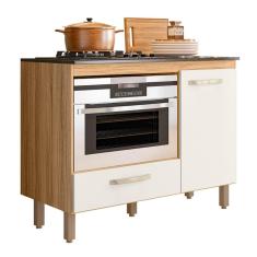 Balcão Cozinha para Cooktop 105cm com 1 Porta e 1 Gaveta