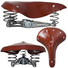 Selim Modelo Antigo Couro 3 Molas - Marrom