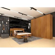 Guarda roupa casal grande 6 portas 2,39m - Veneza-Cinamomo - Tcil Móve