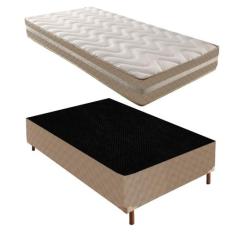 Cama Box Solteiro com Colchão D33 Quality Duoface 26x88x188cm e Base J