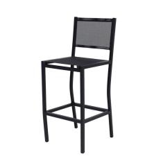 Banqueta De Cozinha Em Alumínio E Tela Sling Preto