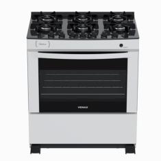 Fogao 6 Bocas Venax Delplus Vitreo Bl Branco Gas Glp