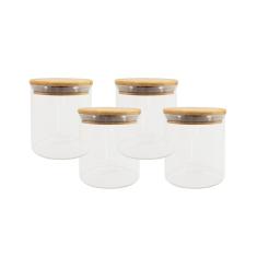 Conjunto 4 Potes Vidro Herméticos De 500 Ml - Oikos