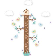 Adesivo de Parede Infantil Régua Pássaros 161cm