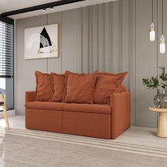 Sofá Retrátil e Reclinável 3 Lugares 180cm Dália Cabecasa Madeiramadeira Terracota