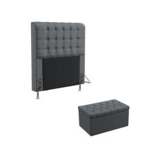 Kit Cabeceira Estofada Para Cama Box Dama 90 Para Cama de Solteiro e C