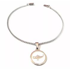 Pulseira Aço Inox Enfermagem Detalhe Branco - Milena Folheados