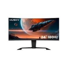 Monitor Gamer Curvo Husky Tempest 34", Ultrawide, 180Hz, QHD, 1ms, DisplayPort e HDMI, Adaptive Sync, 99% sRGB, Preto - HGMT005