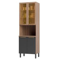 Paneleiro 70cm para Micro 4 Portas Avelã Thela Mel/Grafite