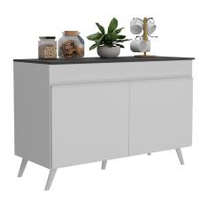 Balcão Cozinha Gabinete Pia 120 cm 2 Portas Veneza Multimóveis MP3738 Branco