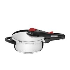 Panela de pressao solar em aco inox fundo triplo 5 dispositivos de seg