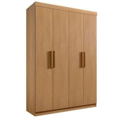 Guarda Roupa Colibri Solteiro 4 Portas 3 Gavetas D Doro Cor Cinamomo
