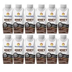 Kit com 12 Bebida Piracanjuba Whey 250 Ml - Sabor Cacau