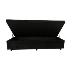 Cama Box Baú Solteiro Suede Preto
