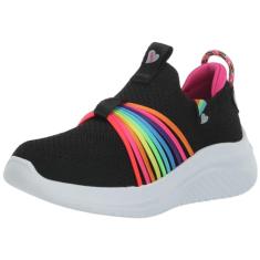Skechers Tênis feminino Ultra Flex 3.0, Preto/Multi, 5 Big Kid