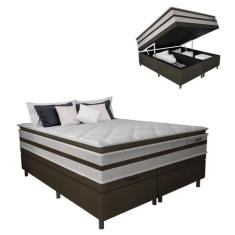 Cama Box Baú Casal King Gazin Colchão Molas Ensacadas Pillow Top Love 