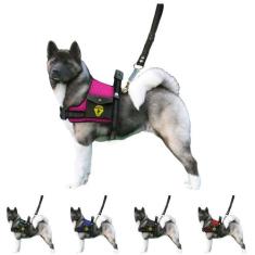 Coleira De Cachorros Grandes Porte Peitoral Com Bolso Lateral + Guia C