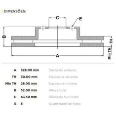 Disco Dianteiro Ventilado Fremax Volvo XC60 2009-2017 (UN)