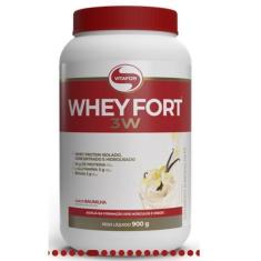Whey Fort Whey Protein 3W Concentrado, Isolado e Hidrolisado Vitafor Pote 900g Sabores-Unissex