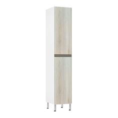 Paneleiro Simples 40cm 2 Portas Pérola Branco Polar C/Legn