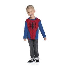 Camiseta Infantil Inverno Spiderman, Produto Oficial - Fakini