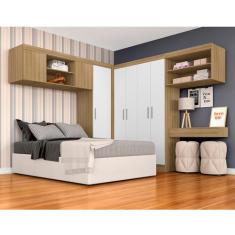 Guarda Roupa Casal Modulado Elsa Boreal/branco - Móveis Arapongas Boreal/branco