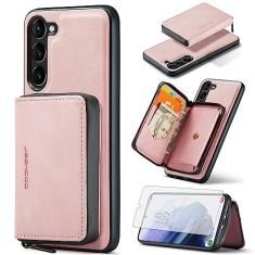 Asuwish Capa de telefone para Samsung Galaxy A54 5G capa carteira com protetor de tela de vidro temperado e suporte para cartão de crédito com zíper acessórios de celular de couro A 54 54A SM A546U