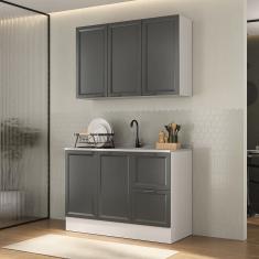 Cozinha Compacta 2 Peças 1 Aéreo 1 Balcão Soho Cabecasa Madeiramadeira Branco/Grafite