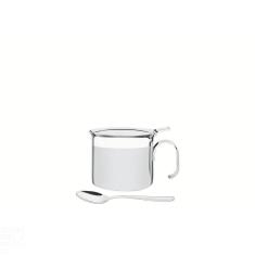 Açucareiro Tramontina Buena Com Alça Em Aço Inox Com Colher Detalhe Brilho 8 Cm 350 Ml Tramontina