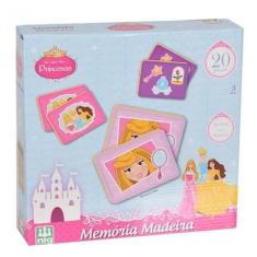 Jogo Da Memória Princesas - 20 Peças Em Madeira - Nig