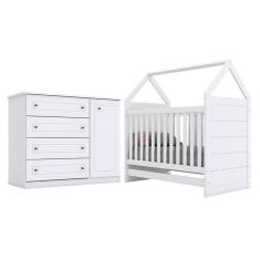 Berço Montessoriano Americano E Cômoda Infantil Mississipi Branco – Henn