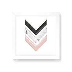 Arte Maníacos Quadro Decorativo Setas Para Baixo Verde - 50x50cm (Moldura em laca branca)