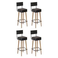 Kit 4 Banquetas Barcelona 96cm Couríssimo - Salaone