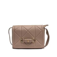 Bolsa Feminina Modare Transversal em Detalhes Geométricos Bege-Feminino