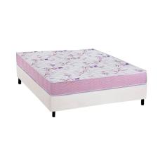 Cama Box Viúva: Colchão Espuma D33 Ortobom Physical Hiper Resistente 17 + Base Crc Courano White (128x188)