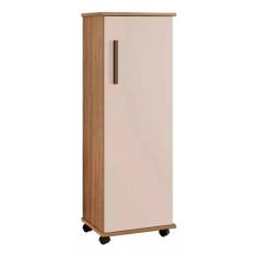 Armário Multiuso Olinda 1 Porta Prateleira Interna Com rodízio Cinamomo Off