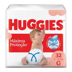 Fralda Descartável Huggies Máxima Proteção G 32 Unidades