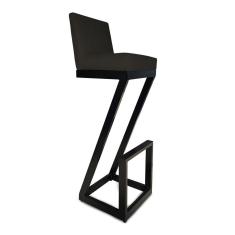 Banqueta Alta Z Base De Ferro Suede Preto D'classe Decor