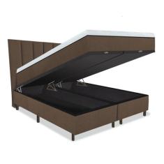 Colchão Eco Luxo Magnético sem massagem com Box Baú e Cabeceira Painel
