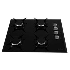 Cooktop a Gás Britânia 4 Queimadores Vidro 8mm BCT4P Bivolt, Preto, Bi