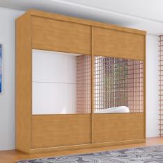 Guarda Roupa Casal 2 Portas de Correr Naturalle 4 Gavetas Naturalle MDF com Espelho Casah