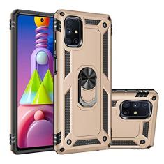 MOONCASE Capa para Galaxy M51, capa híbrida 2 em 1 PC + TPU com suporte capa protetora para Samsung Galaxy M51 de 6,5 polegadas – Dourado