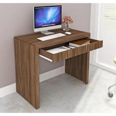 Mesa de Escritório com 1 Gaveta - Nogal