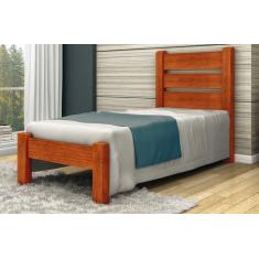 Cama Solteirão Solteiro Extra Maiorca de Madeira Maciça Tauari  Cor Me