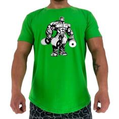 Camiseta Longline Manga Curta MXD Conceito Halteres BodyBuilder, G, Ve